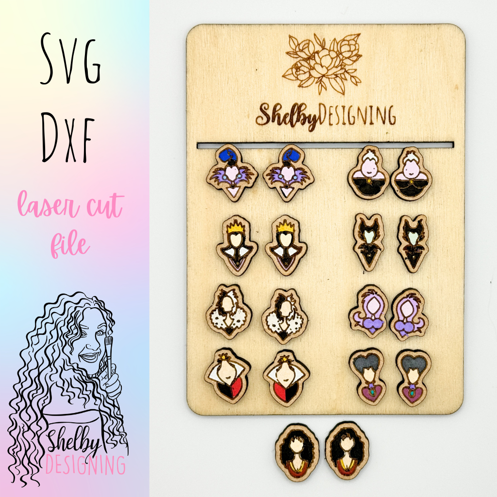Female Villains Stud Earrings Bundle SVG