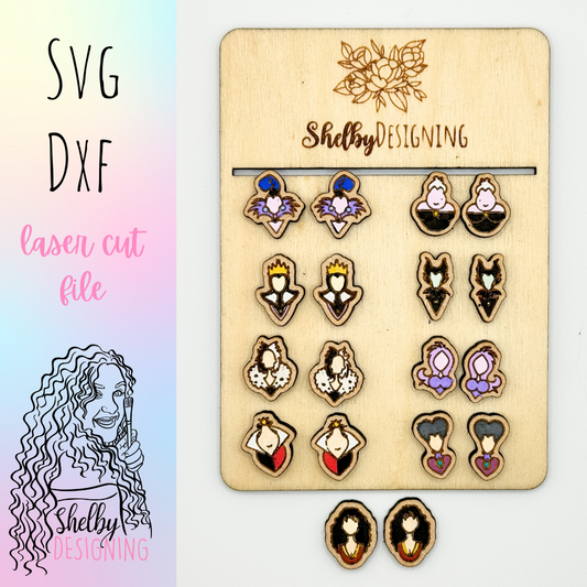 Female Villains Stud Earrings Bundle SVG