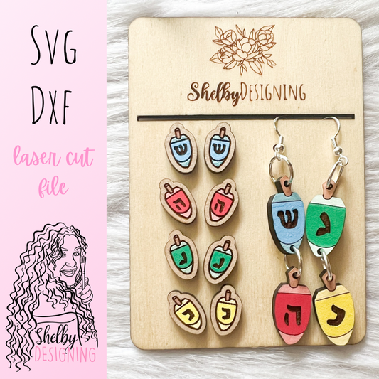 Hanukkah Dreidel Earrings Bundle SVG