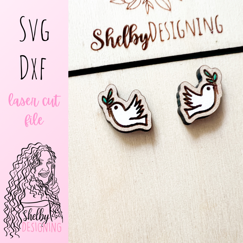 Loving Dove Christianity Stud Earrings SVG