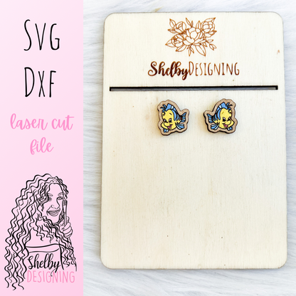 Flounder Stud Earrings SVG