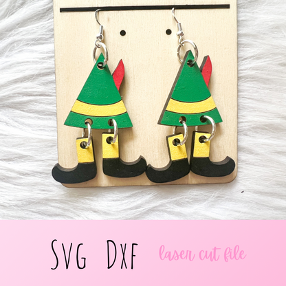Buddy The Elf Dangle 3 Piece Earrings SVG
