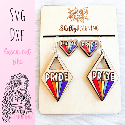 Queer + Pride Stud/Dangle Earrings Duo SVG