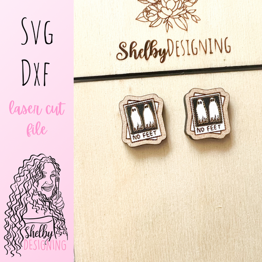 No Feet Stud Earrings SVG