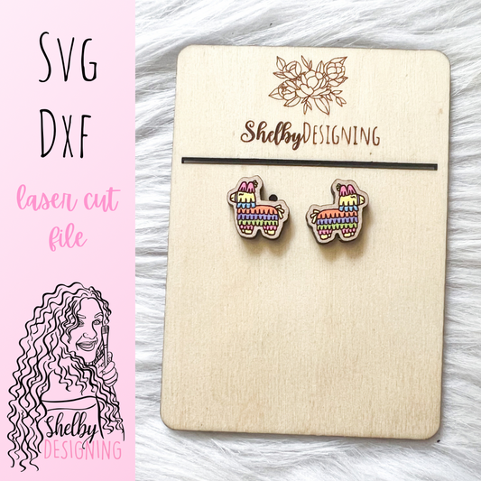 Cute Piñata Stud Earrings SVG