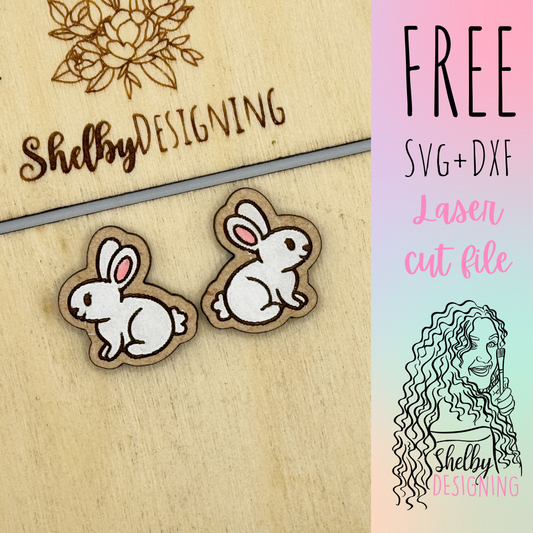 FREE | Simple Bunny Stud Earrings SVG