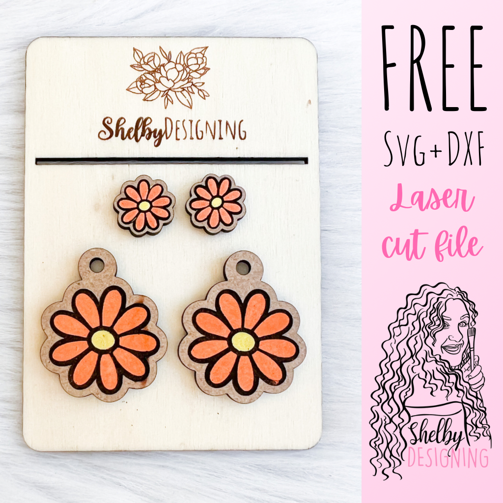 FREE | Simple Flower Stud/Dangle Earring SVG