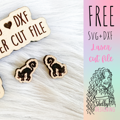 FREE | Scaredy Cat Stud Earrings SVG