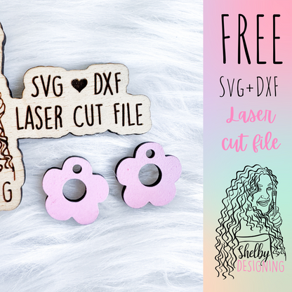 FREE | Simple Flower Dangle Earring SVG DXF Digital File