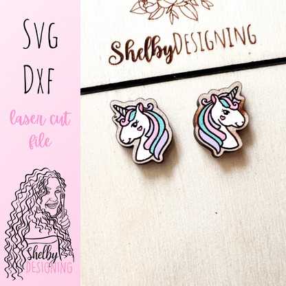 Jojo Inspired Unicorn Stud Earrings SVG