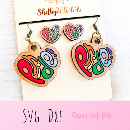 Rainbow Pride Stud/Dangle Earrings SVG