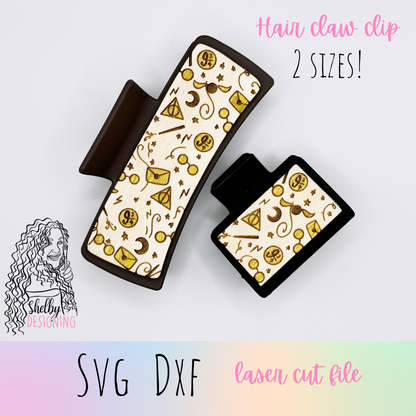 Wizardry World Inspired Hair Claw Clip SVG DXF File