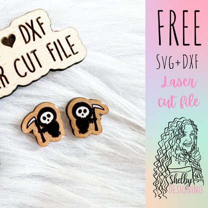 FREE | Grim Reaper Stud Earrings SVG