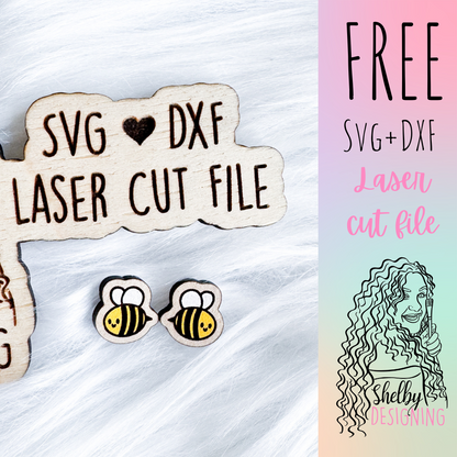 FREE | Bumblebee Stud Earring SVG DXF Digital File