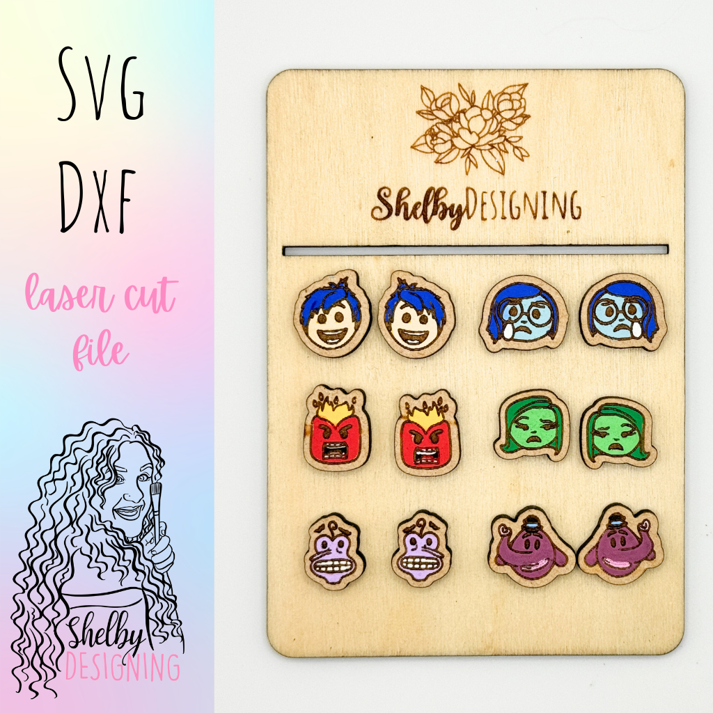 Inside Out Emotion Stud Earrings Bundle SVG