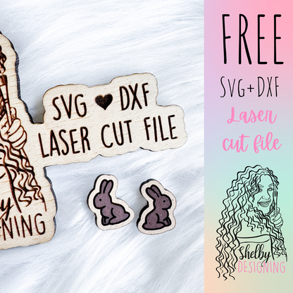FREE | Chocolate Bunny Stud Earring SVG DXF Digital File