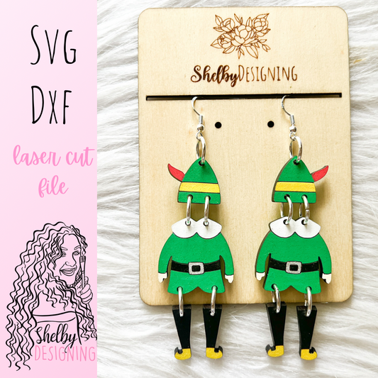 Cute Buddy The Elf Dangle Earrings SVG