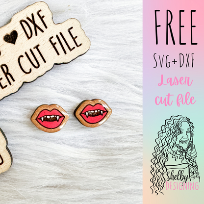 FREE | Vampire Lips Stud Earring SVG