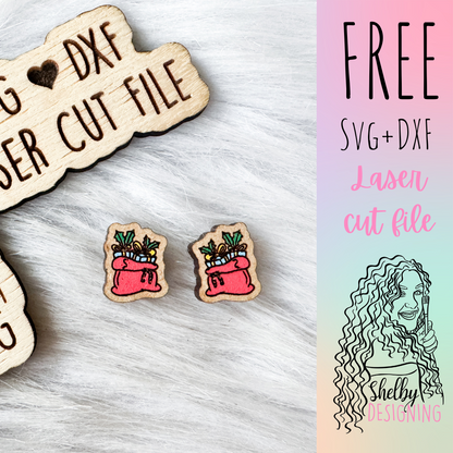 FREE | Santa Bag Stud Earring SVG