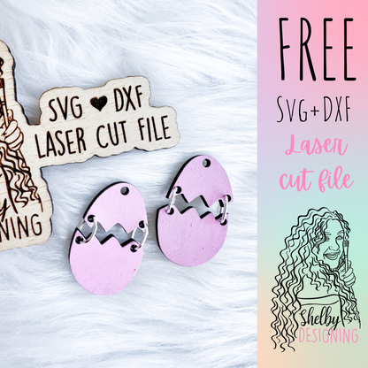 FREE | 2 Piece Easter Egg Dangle Earring SVG DXF Digital File