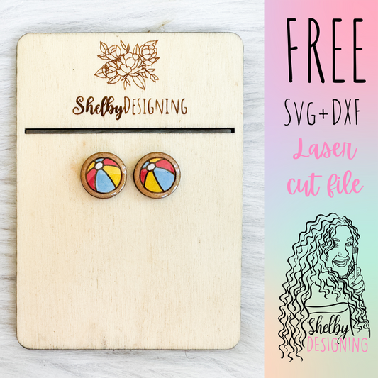 FREE | Beach Ball Stud Earrings SVG