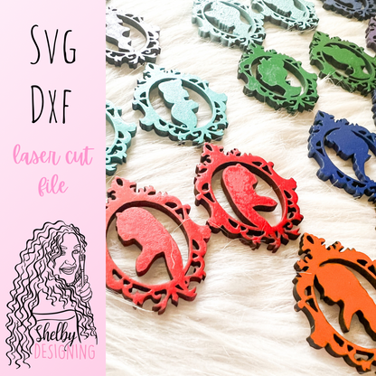 Magic Mirror Princess Dangle Earrings Bundle SVG