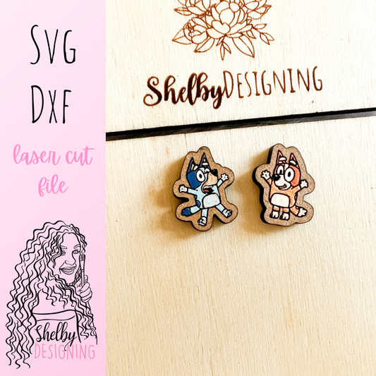Bluey & Bingo Mix n Match Stud Earring SVG