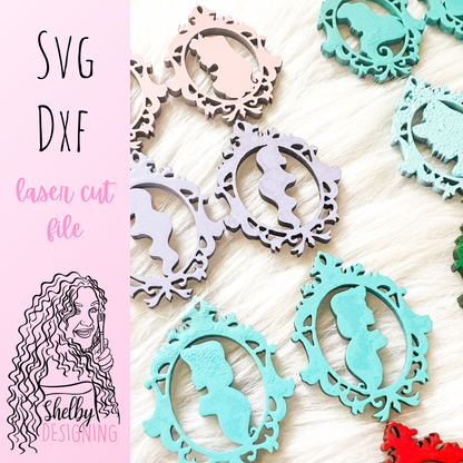 Magic Mirror Princess Dangle Earrings Bundle SVG
