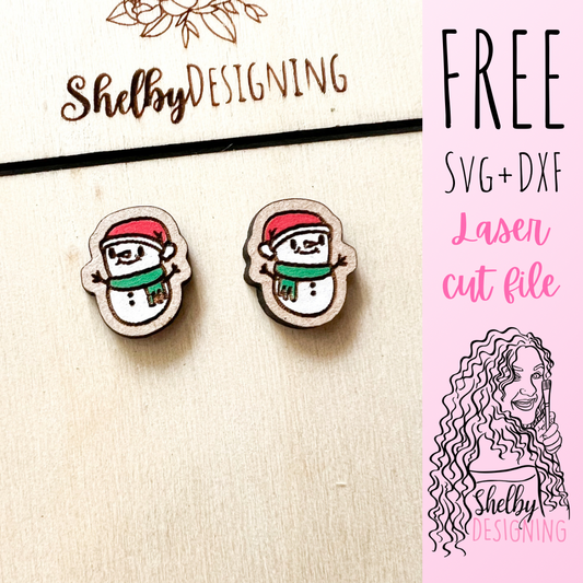 FREE | Cute Snowman Stud Earrings SVG