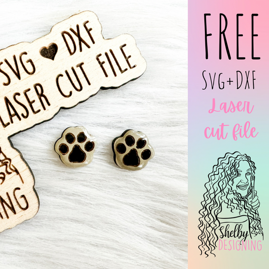 FREE | Paw Print Stud Earrings SVG
