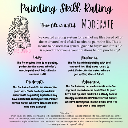 Wicked Inspired Stud AND Dangle Earrings Duo SVG DXF Digital File