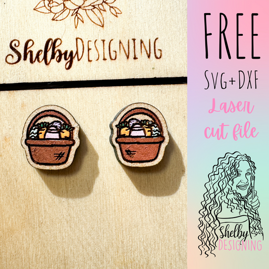 FREE | Easter Basket Stud Earrings SVG