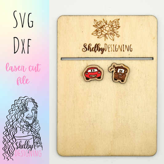 BFF Mix n Match Series | McQueen & Mater Stud Earrings SVG