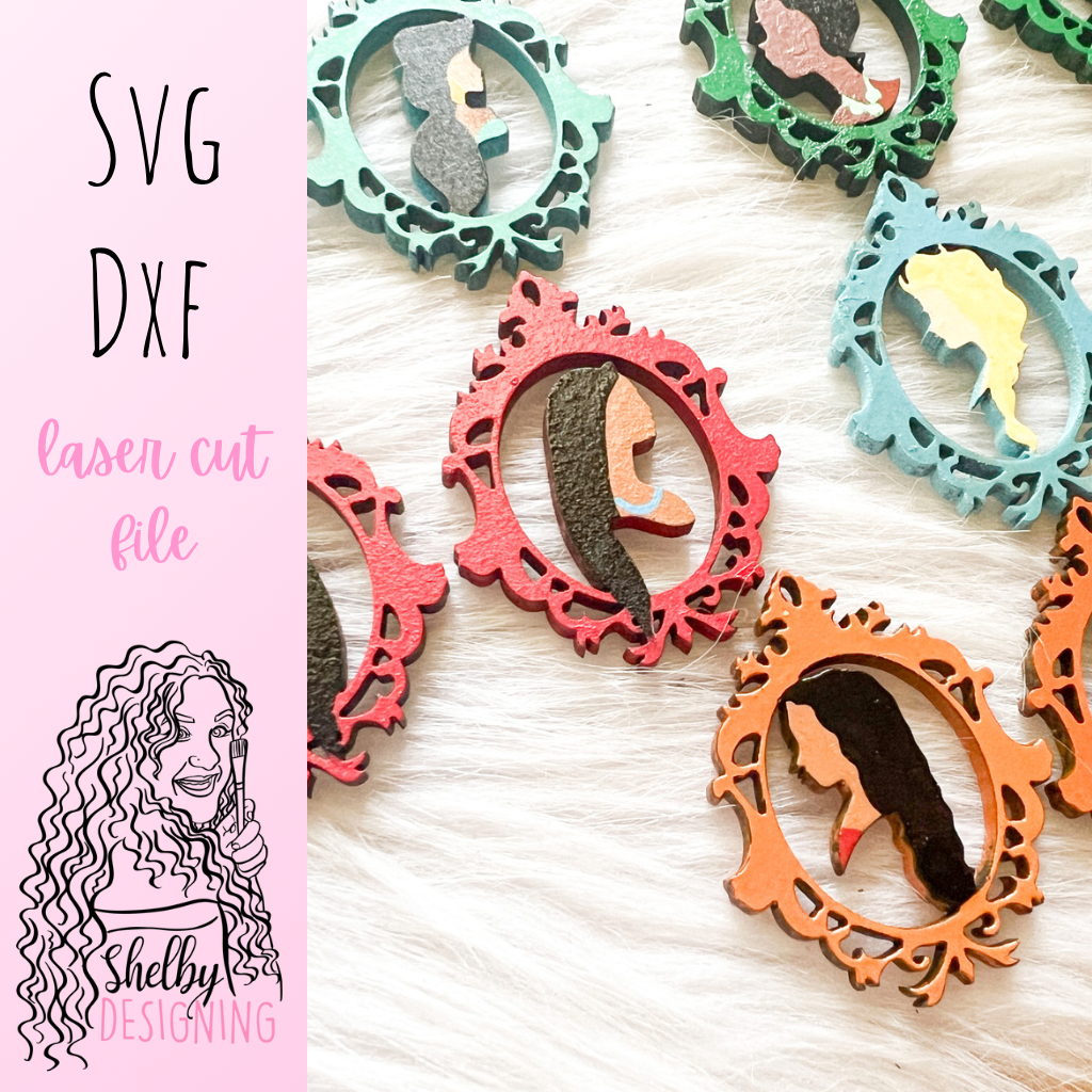 Magic Mirror Princess Dangle Earrings Bundle SVG