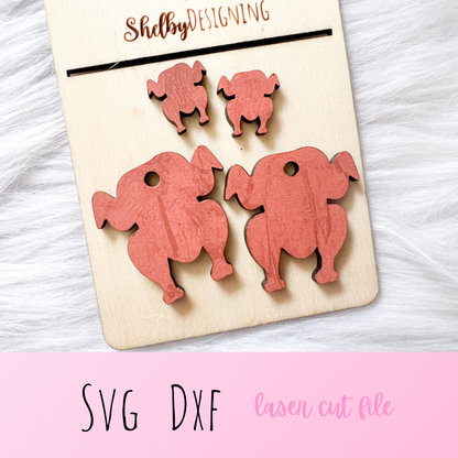 Simple Turkey Dangle/Stud Earrings SVG
