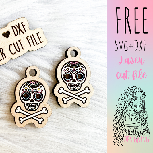 FREE | Day of the Dead Skull Dangle Earrings SVG