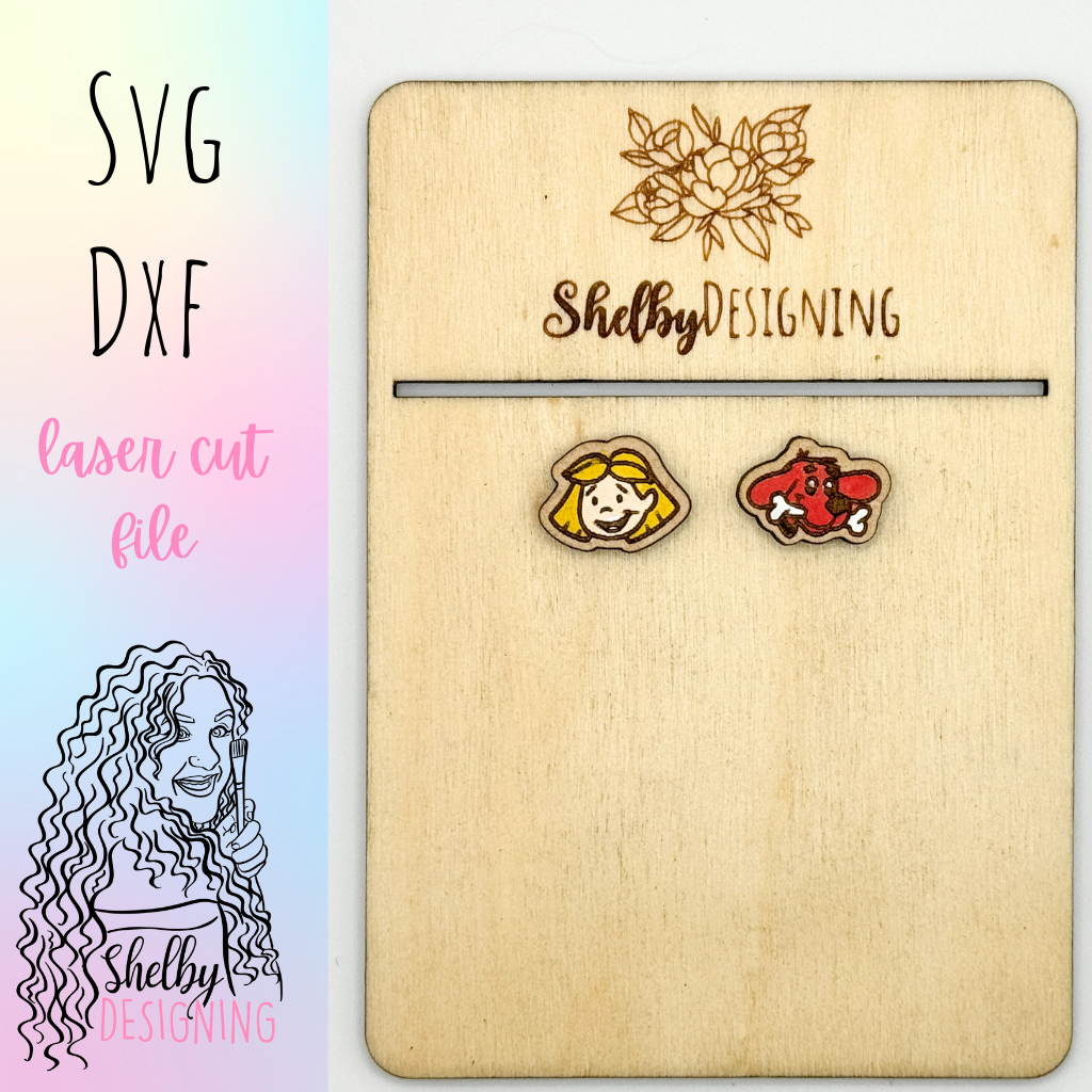 BFF Mix n Match Series | Clifford & Emily Stud Earrings SVG