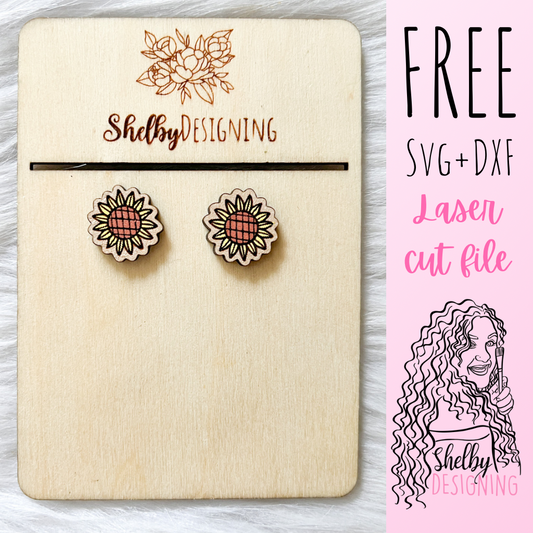FREE | Sunflower Stud Earrings SVG