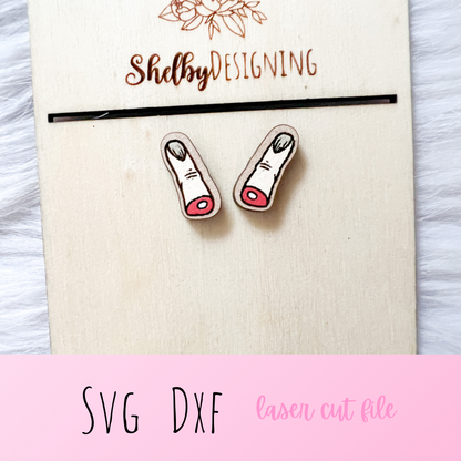Severed Finger Stud Earring SVG