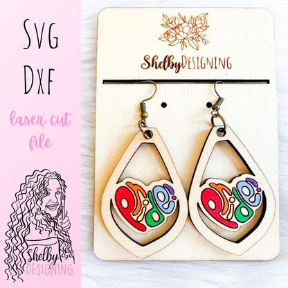 Rainbow Pride + Pride Flag Dangle Earrings Duo SVG