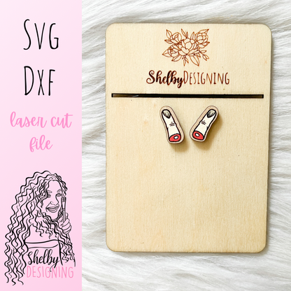 Severed Finger Stud Earring SVG