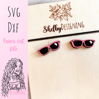 Cute Sunglasses Stud Earrings SVG