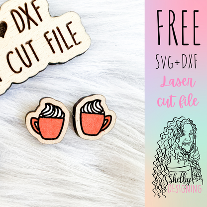 FREE | Simple Hot Cocoa Stud Earrings SVG