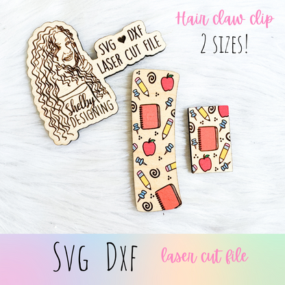 Back to School Push Pins Hair Claw Clip SVG DXF File