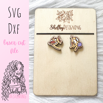 BFF Mix n Match Series | Catdog Stud Earrings SVG