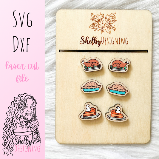 Thanksgiving Dinner Inspired Stud Earrings Trio SVG