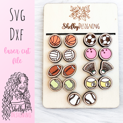 Sports Stud Earrings Bundle SVG