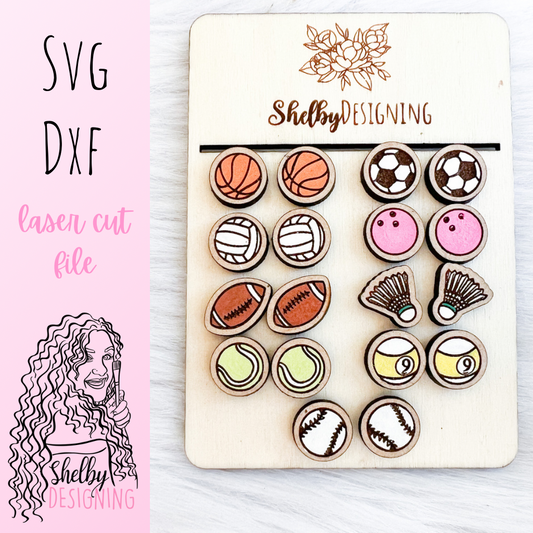 Sports Stud Earrings Bundle SVG