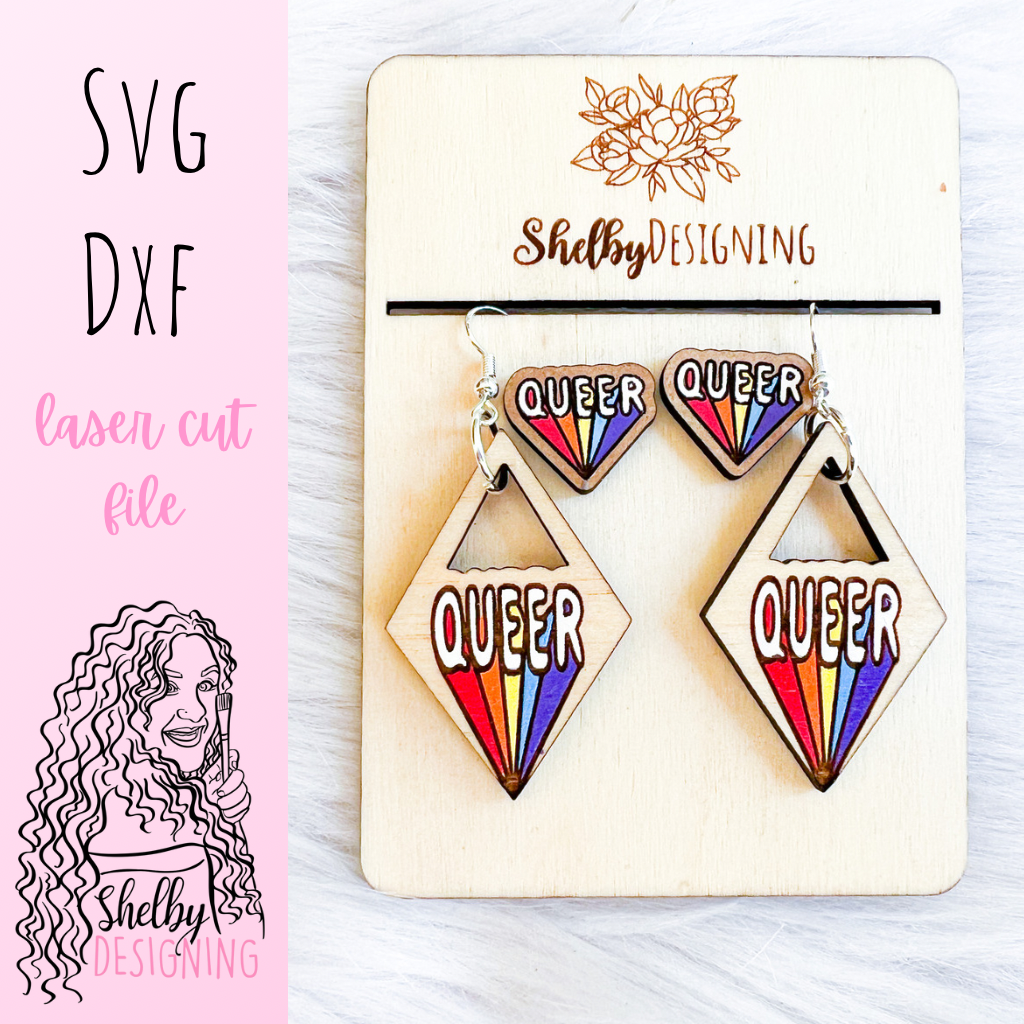 Queer + Pride Stud/Dangle Earrings Duo SVG
