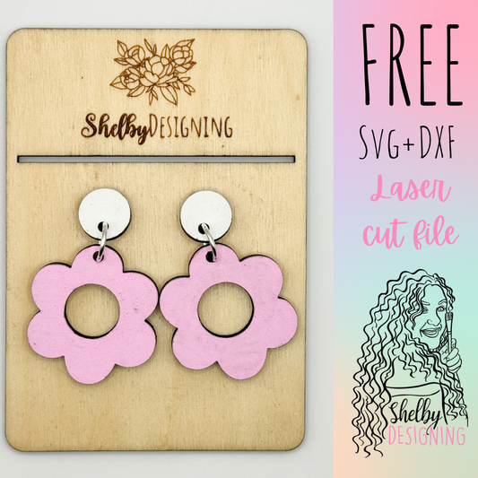FREE | Flower 2 Piece Dangle Earring SVG